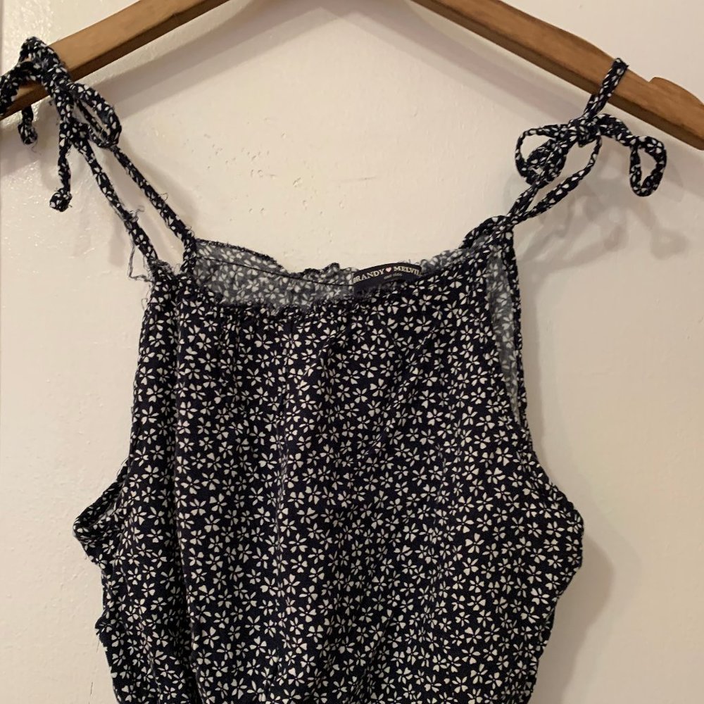 Brandy Melville floral tie crop top